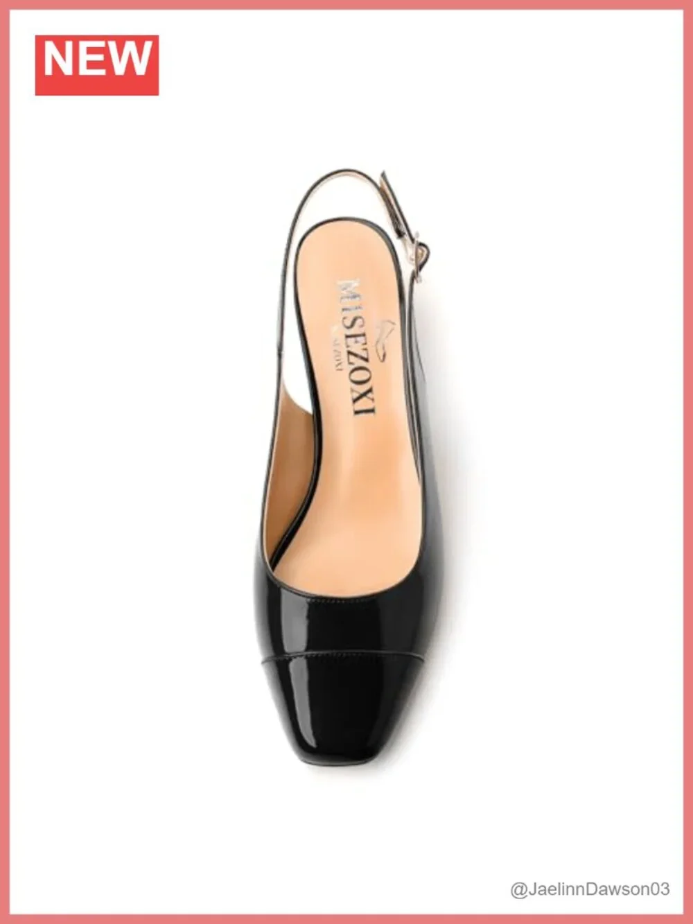 Women's Slingback Pumps Low Chunky Heels Square Toe Closed Toe Comfortable